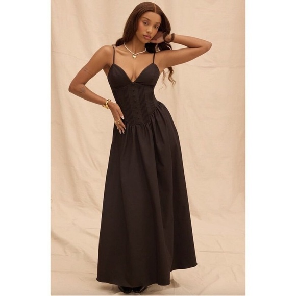 House of CB Dresses & Skirts - HOUSE OF CB Lova Corset Maxi Dress in Black Size Large